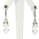 Dangling hexagon earrings with crystals & marcasites