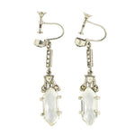 Crystal & marcasite pendant earrings