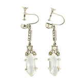 Crystal & marcasite pendant earrings