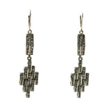 Vintage dangling earrings w/diamantes, by Schreiber & Hiller