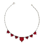 Art Deco red glass necklace