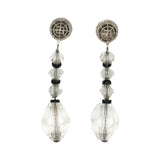 Crystal drop earrings w/lantern-shaped beads