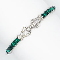 Vintage emerald bracelet in sterling