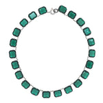 Vintage emerald necklace in sterling silver