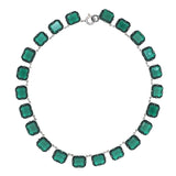 Vintage emerald necklace in sterling silver