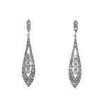 Vintage drop earrings w/diamantes in sterling
