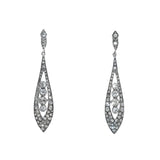 Vintage drop earrings w/diamantes in sterling