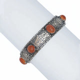 Sterling silver carnelian bracelet by Wachenheimer Bros.