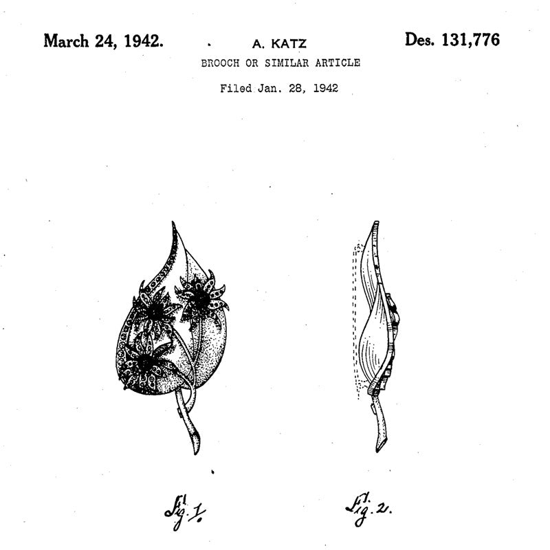 Design patent for brooch