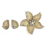 Dazzling vintage starfish brooch & earrings set