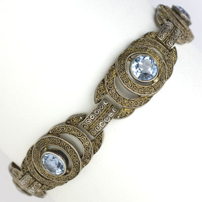 Theodor Fahrner bracelet with gilded sterling & aquamarines