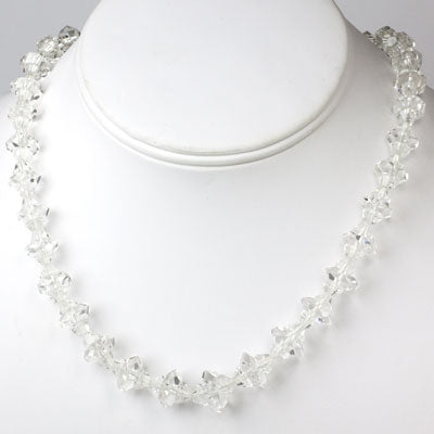 Faceted rock crystal necklace