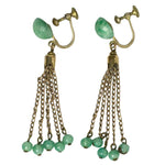 Art Deco jade dangling earrings