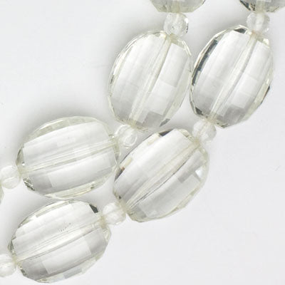 Close-up view of oval glass beads