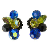 1950s colorful beaded cluster earrings