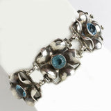 Aquamarine & Sterling Flower Bracelet by Hobé
