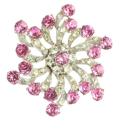 Bogoff brooch with pink tourmalines & diamantés