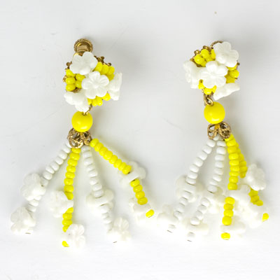 White Ghost Beaded Earrings – Golden Thread, Inc.