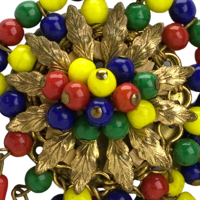 Close-up view of beaded flower top