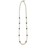 Baroque pearl & amethyst bead 1970s necklace