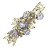 Miriam Haskell amethyst & diamante silver leaf brooch