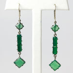 Chrysoprase and sterling drop earrings