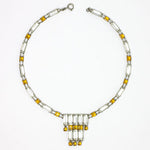 Citrine & crystal Art Deco tiered necklace