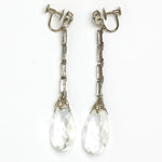 Long 1920s earrings with faceted glass pendants