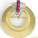 Marcel Boucher gold pin w/embellishments