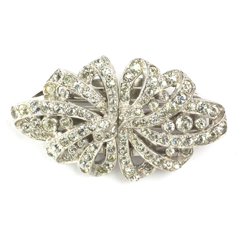 Diamanté ribbon Art Deco Clip-Mate by Trifari