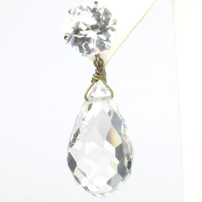 Close-up view of glass briolette pendant