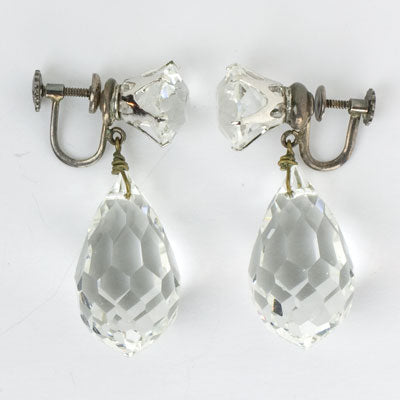 Another view of earrings, showing bold stones