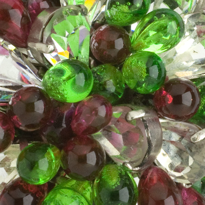 Close-up view of poured-glass beads & diamantes