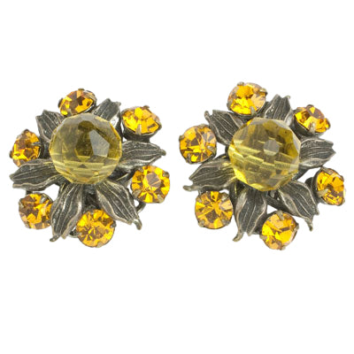 Miriam Haskell citrine & silver earrings