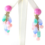 Art glass earrings in pastels, from France