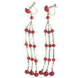 Art Deco red chandelier earrings