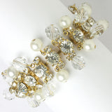 Diamante bracelet with faux pearls & glass beads