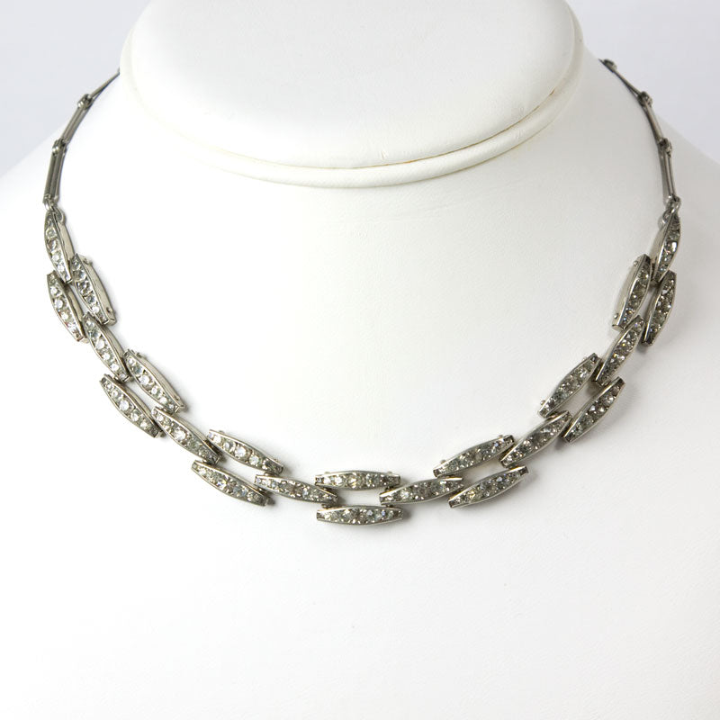 Vintage link necklace with diamanté