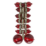 Miriam Haskell brooch (clip) with ruby glass beads & rondelles