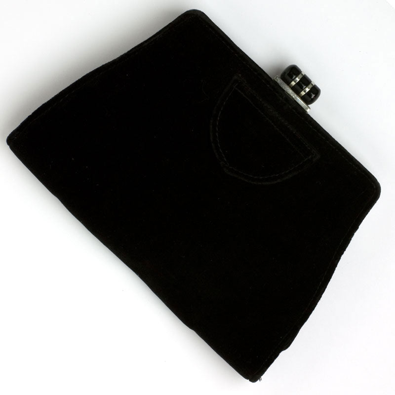 Vintage clutch purse in black velvet