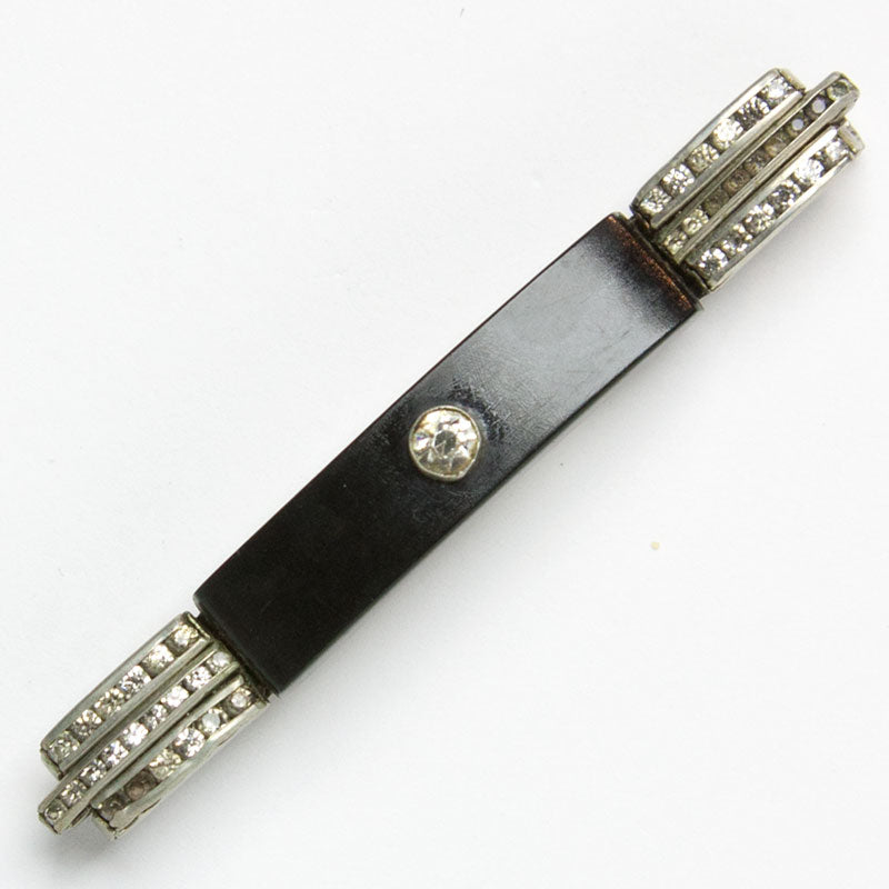 Bakelite brooch with diamanté accents