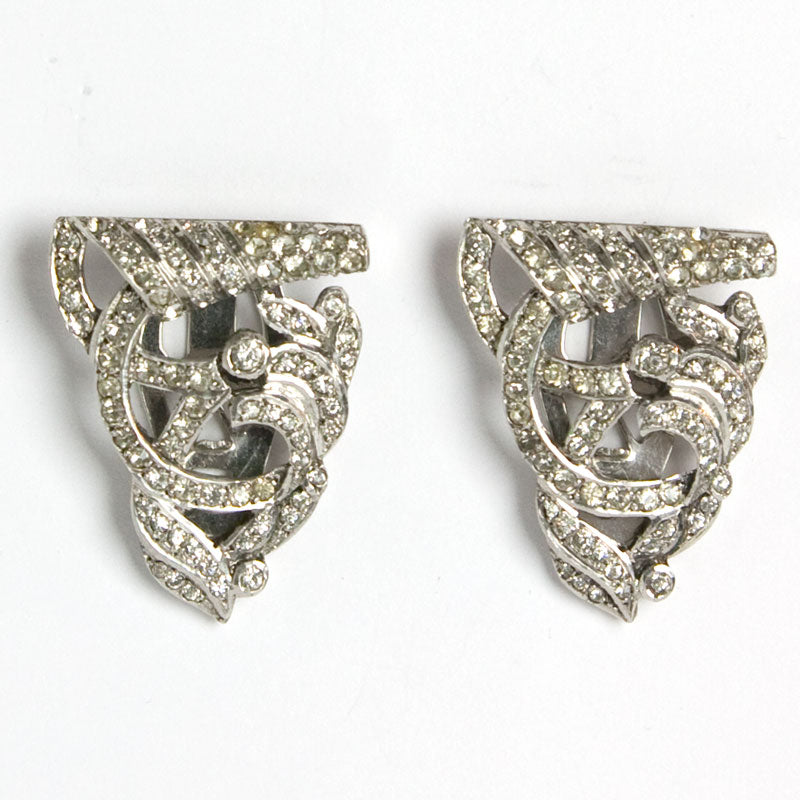 Pair of diamante dress clips