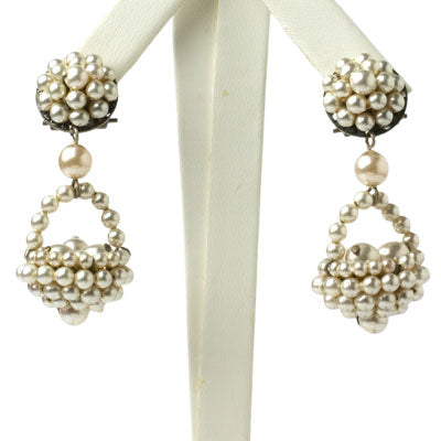 Pearl basket earrings by Louis Rousselet