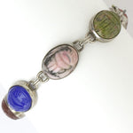 Vintage scarab bracelet in sterling silver by W.E. Richards