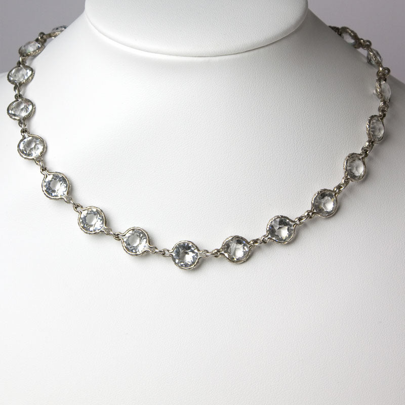 Crystal and silver necklace
