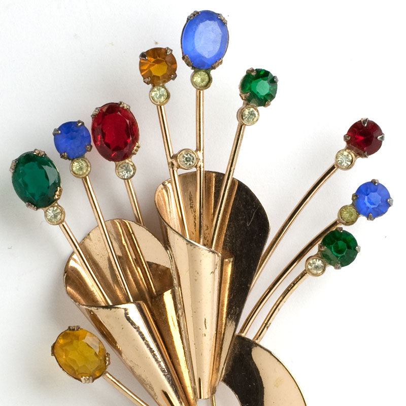 Close-up of Coro bouquet brooch