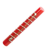 Red Bakelite Brooch with Chrome