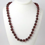 Vintage red glass bead necklace with rondelles