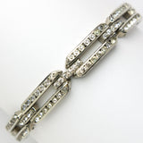 Diamanté silver bracelet with 3 rows