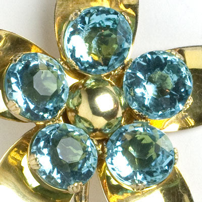 Close-up view of faceted stones